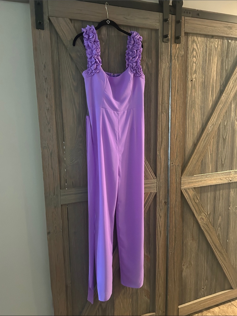 Lilly Pulitzer Lavender Ruffle-Shoulder Wide-Leg Jumpsuit NWT